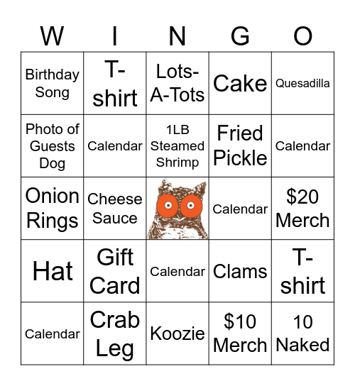 WINGO Bingo Card