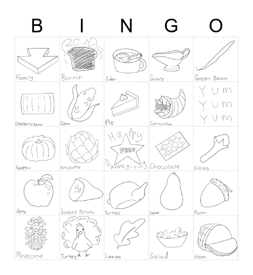 Thanksgiving Bingo Card
