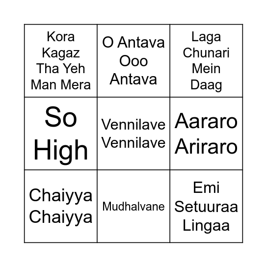 Tambola Rush Bingo Card