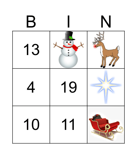 Christmas Bingo Card