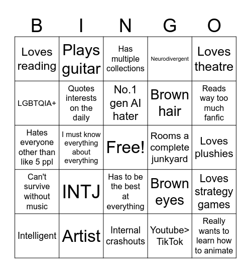 Me bingo! Bingo Card