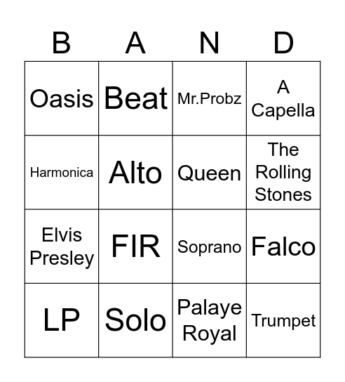 MUSIC MUSIC MUSIC Bingo Card