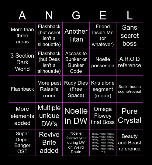 Chapter 5 Bingo!! Bingo Card