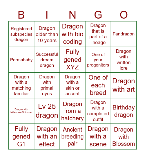 Dragon Lair Bingo! Bingo Card