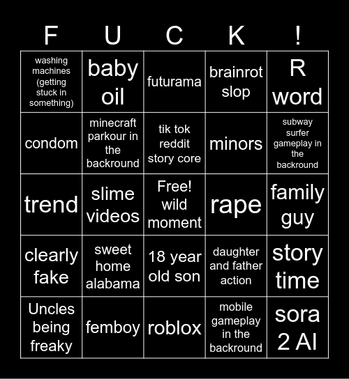 weird youtube short stories Bingo Card