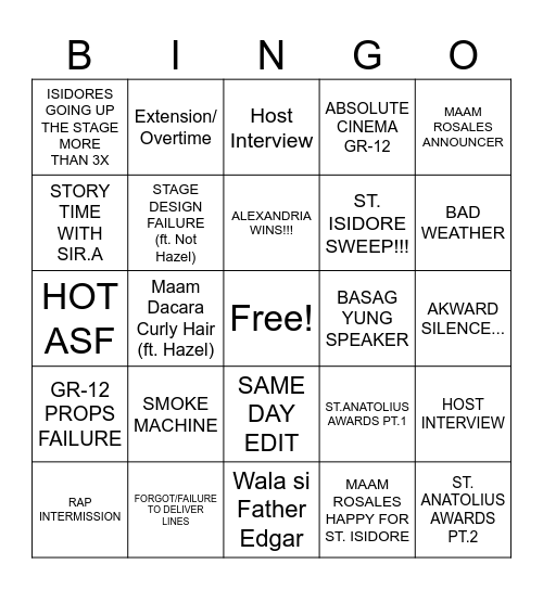 CARD MONTH CULMINATING Bingo Card