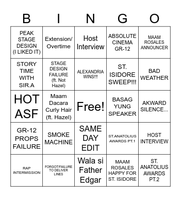 CARD MONTH CULMINATING Bingo Card