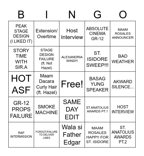 CARD MONTH CULMINATING Bingo Card