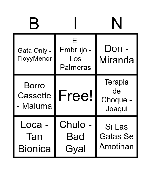 Angi´s Musical BINGO! Bingo Card