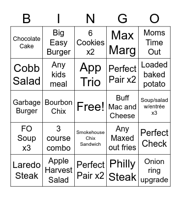 Max and Ermas Bingo Card
