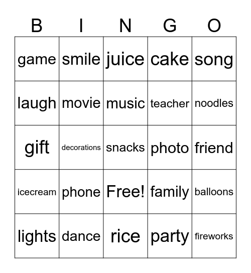 Bingo Card