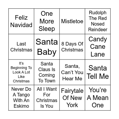 Xmas Bingo Card
