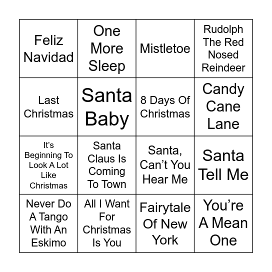 Xmas Bingo Card