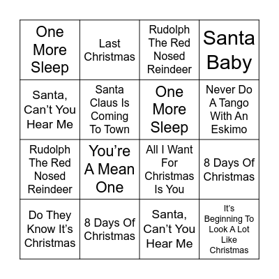 Xmas Bingo Card