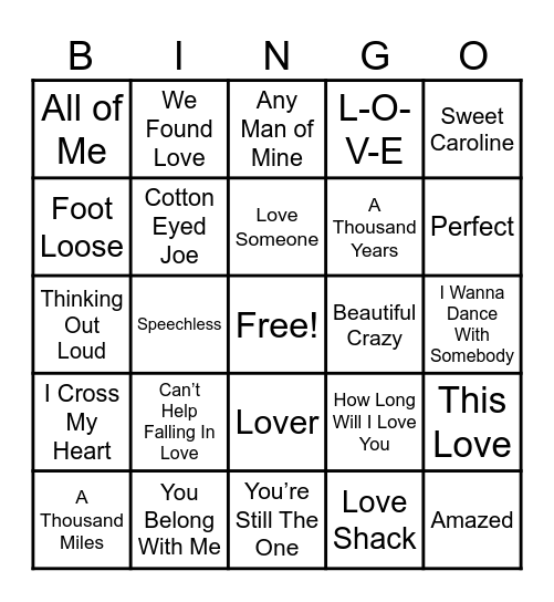 Singo Bingo Card