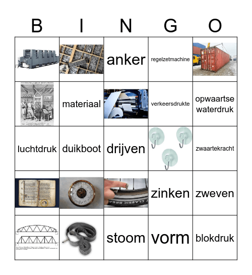 druk druk druk 1-5 Bingo Card