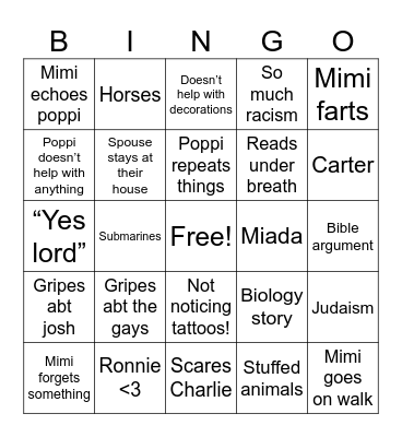 Day 4 🫠 Bingo Card