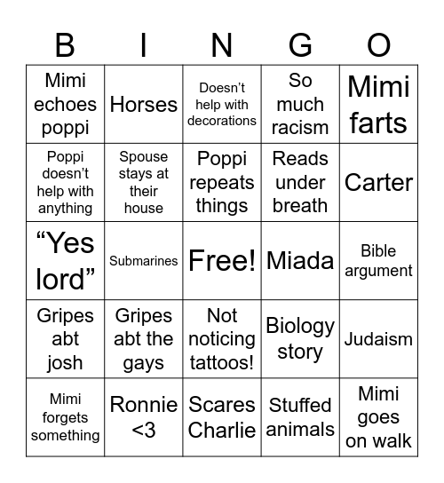 Day 4 🫠 Bingo Card