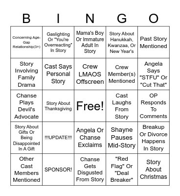 SRRS Bingo Card