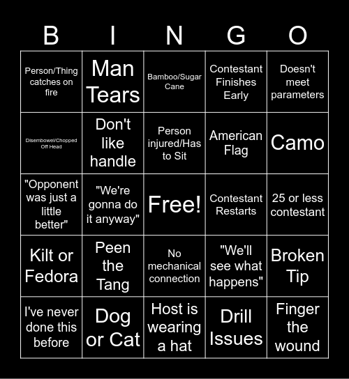 Forged in Bingo Card
