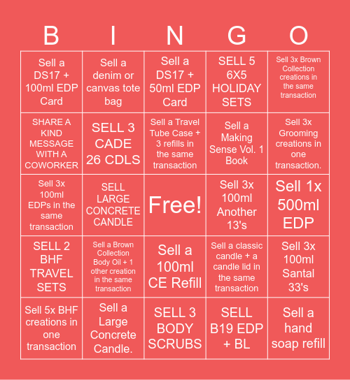 GT HOLIDAY BINGO Card