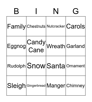 Christmas Bingo Card