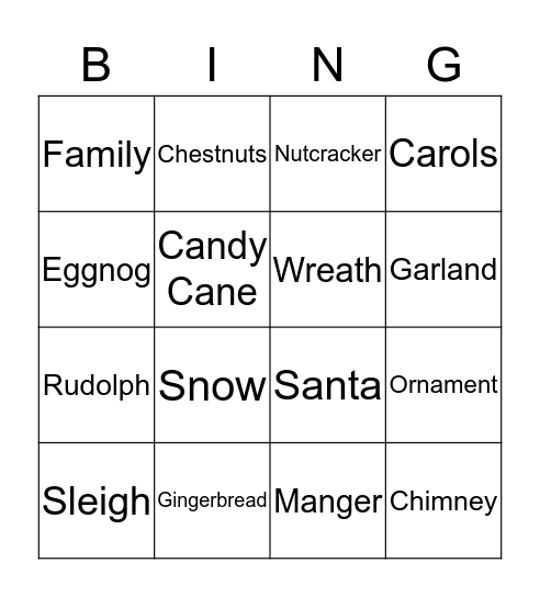 Christmas Bingo Card