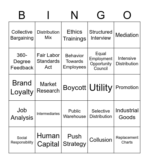 Mastery Quiz #3 Bingo Card