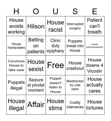 House Bingo Card