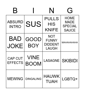 elevenz bingo Card