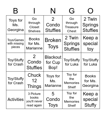 Keep or Chuck Blackout! Bingo Card