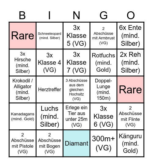 COTW Bingo Card