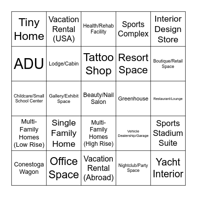 CAD Design Card Bingo Card