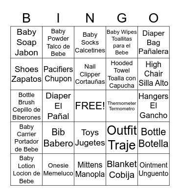 It's A Boy! Bingo Card