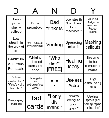 Public Run Bingo Card