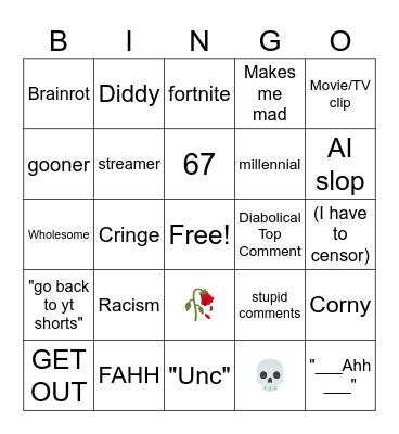 IG reels bingo Card