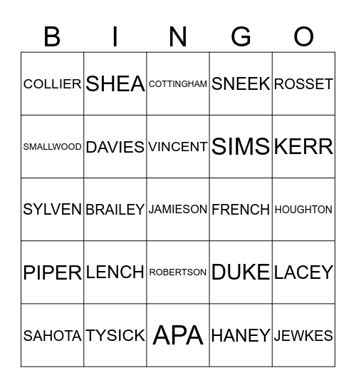 CSPS CHRISTMAS 2016 Bingo Card
