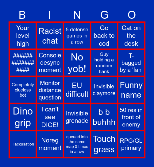 Battlefield 6 Bingo Card