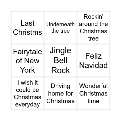 Christmas Musical Bingo! Bingo Card