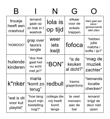 Brunchbar Bingo Card