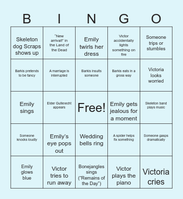 ~Movie Bingo~ Bingo Card
