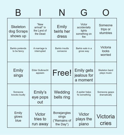 ~Movie Bingo~ Bingo Card