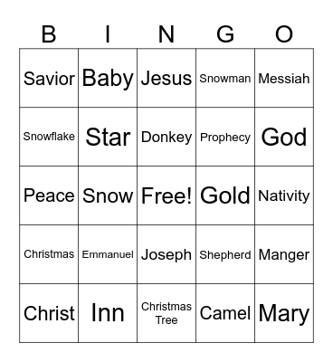 ANFGC Christmas Bingo Card