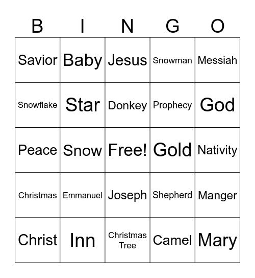 ANFGC Christmas Bingo Card