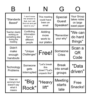 PD Bingo! Bingo Card