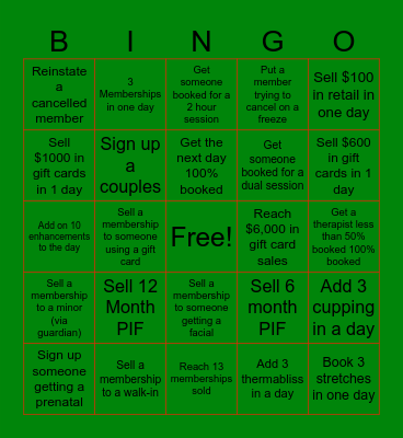 December Challenge Bingo Card
