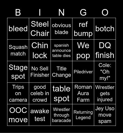 MANIA Bingo Card