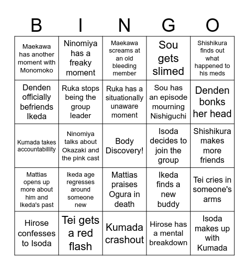 Tetro Blue Chapter 3 Bingo Card