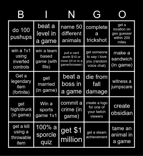 purifyy gauntlet bingo Card