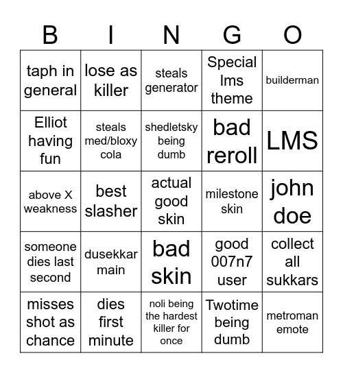 fucksaken Bingo Card